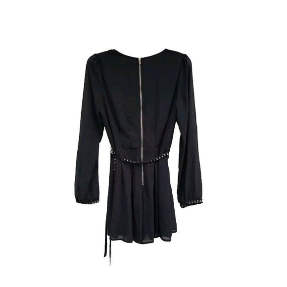 New double zero black longsleeve romper jumpsuit with chain trim wmns sz L - Picture 2 of 5